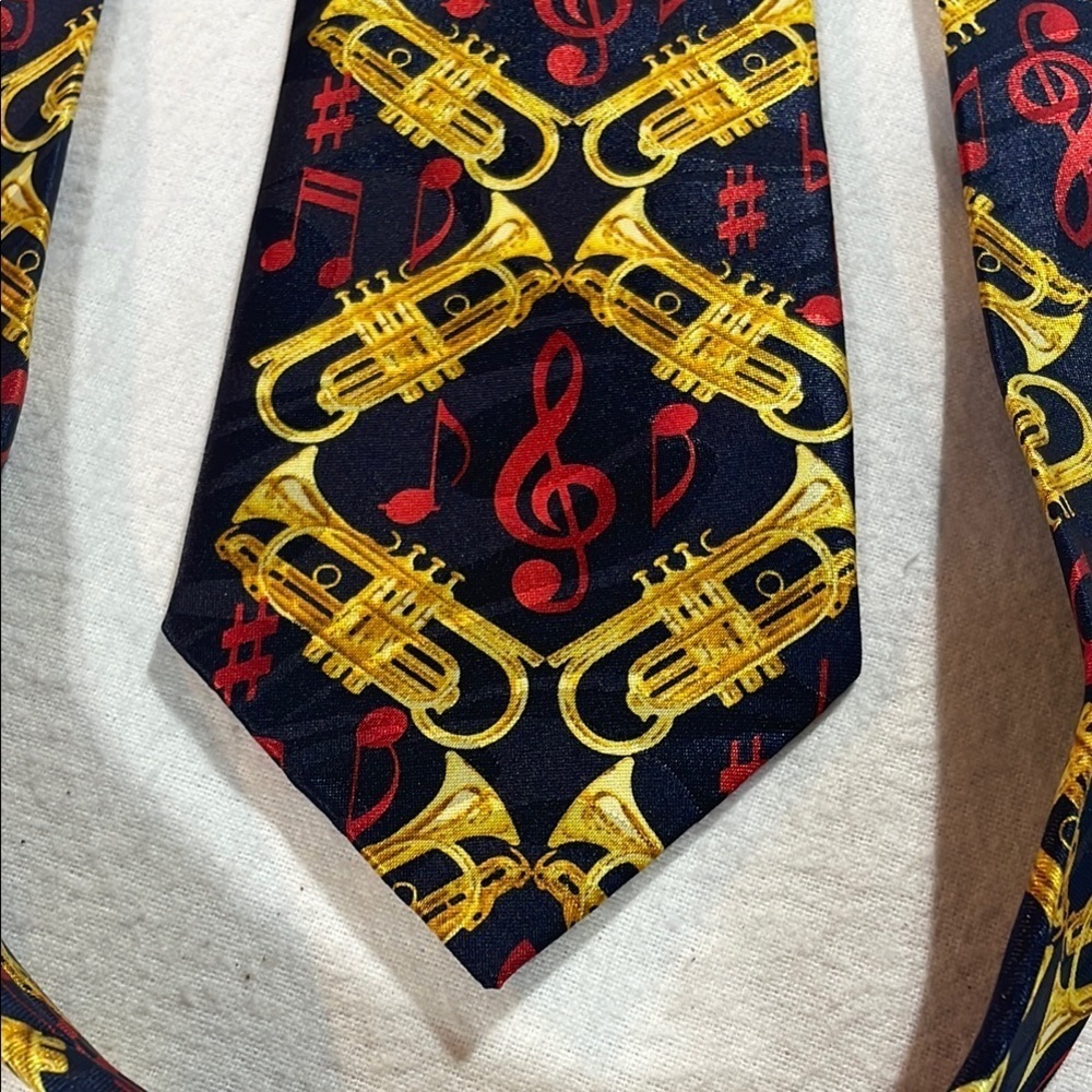 Steven Harris Silk Music Tie,  Gold Clarinet tie